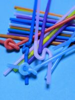 Трубочка різнокольорова з довгою гофрою